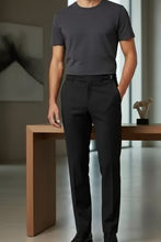 Pantalón de Traje "Ethan" Negro – Mezcla de Viscosa de Lujo