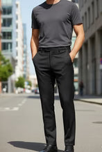 Pantalón de Traje "Ethan" Negro – Mezcla de Viscosa de Lujo