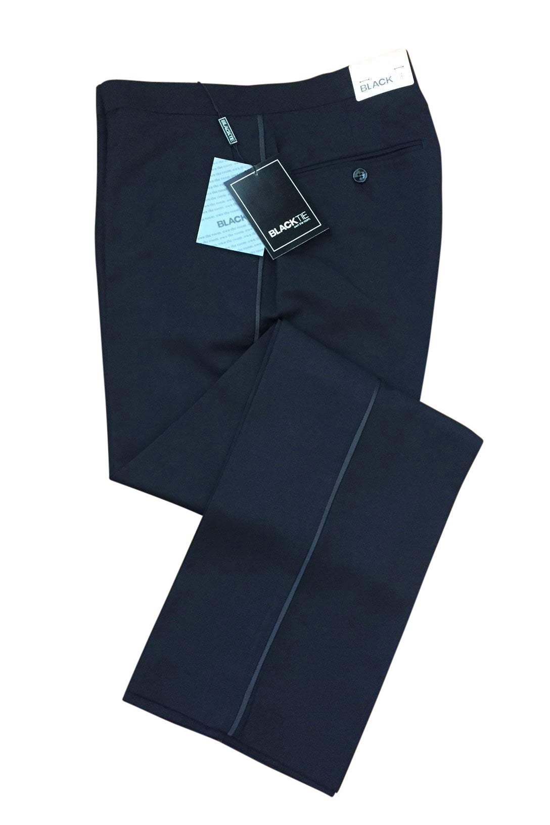 Pantalón de Esmoquin Negro "Logan" de Mescla de lana de lujo