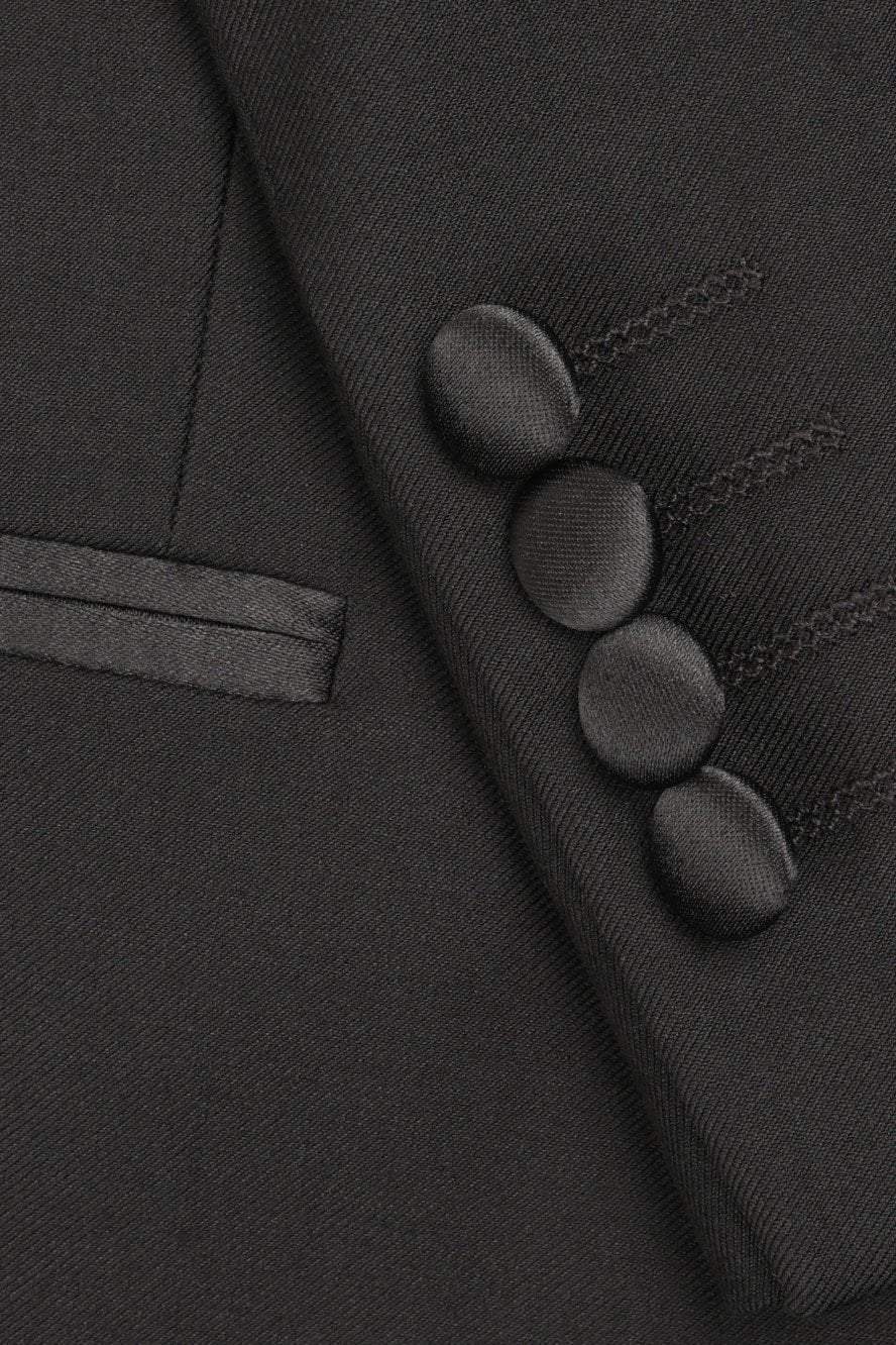 Chaqueta de Esmoquin Milan Negra Solapa Peak