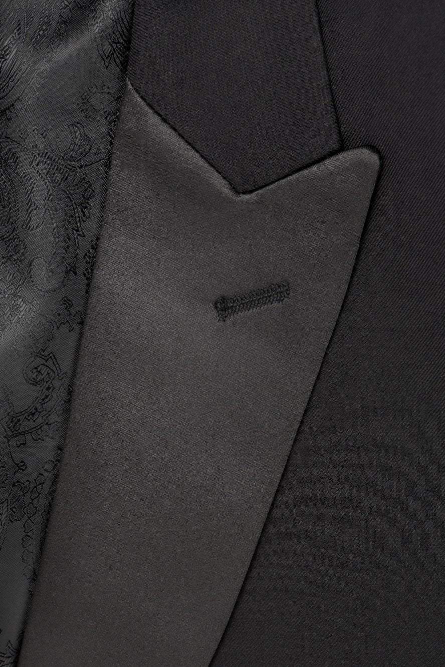 Chaqueta de Esmoquin Milan Negra Solapa Peak